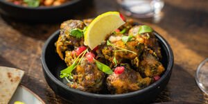 A close-up of a plate of food