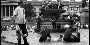 Image of people playing in Trafalgar Square.