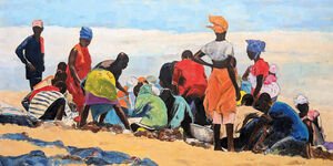 Image of a group of people in the desert.