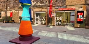 Image of an installation in front of Bargehouse.