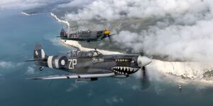 Image of two fighter planes flying.