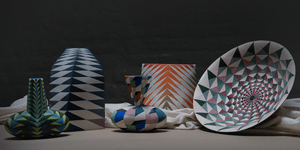 Picture of a range of painted ceramics.