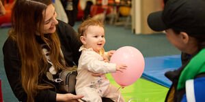 Children at nursery spring day