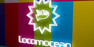 Image of the Locomocean logo in neon light.