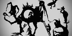 Abstract black and white image.