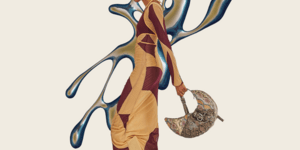 Image of a woman modelling with a handbag.