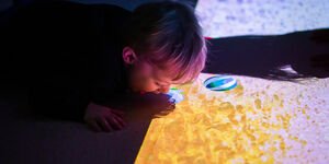 Close up of a child playing.