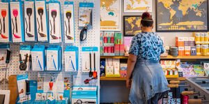 Image of a woman browsing a shop.
