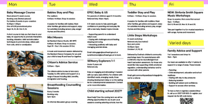 Front of timetable