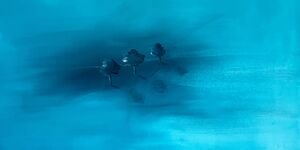 Blue painting of the sky.