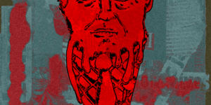 Painting of Boris Johnson shaped as ice cream.