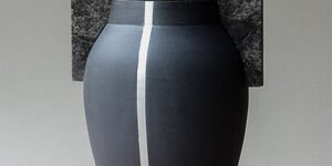 Image of a grey ceramic vase.