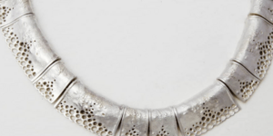 Alan Vallis textured and pierced silver necklace