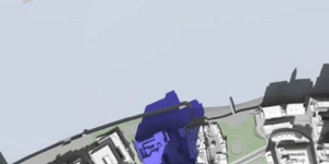 Computer generated image of the impact of shadowing from the proposed development at  13:00 GMT on 21 March