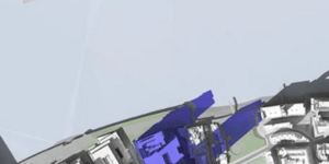 Computer generated image of the impact of shadowing from the proposed development at  15:00 GMT on 21 March