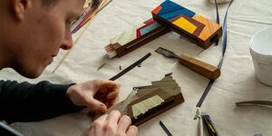Workshops at Future Icons Selects Straw Marquetry