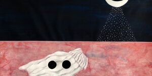 The Lost Cape, Oil, Watercolour and acrylic on canvas, 80 x 90cm, 2021, artist - Jennifer Nieuwland