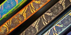 Image of a few colourful fabrics.