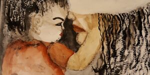 Painting of a mother with a baby.