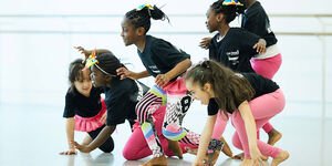 Girls dancing in group