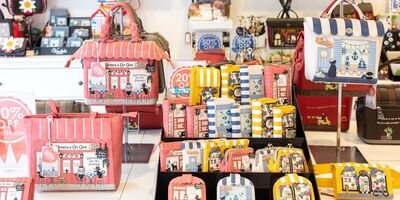 An image of a selection of handbags in the shop.