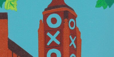 Artwork of Oxo Tower Wharf.