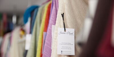 Image of Joanne's knitwear with the label showing.