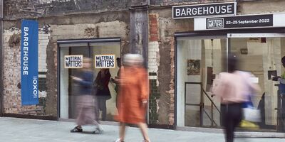 Material Matters entrance at Bargehouse.