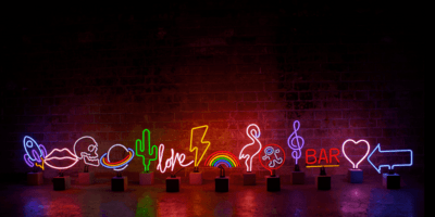 Image of a set of neon lights.