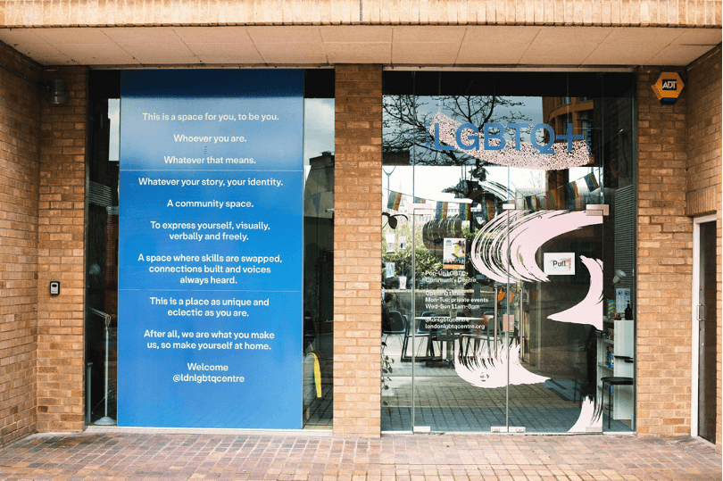 Outside the London LGBTQ+ Centre