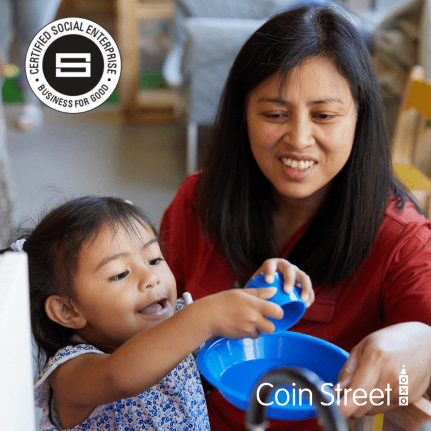 Mother and child playing in a family support session