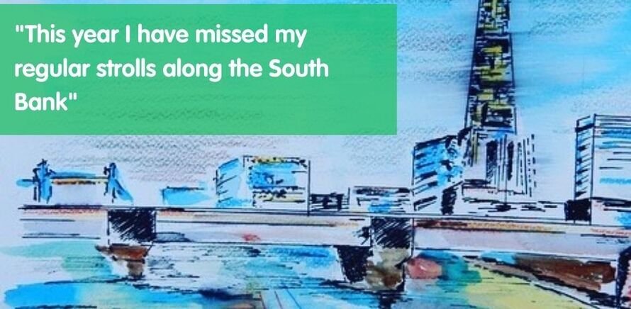 painting of a bridge from illuminated river art sessions