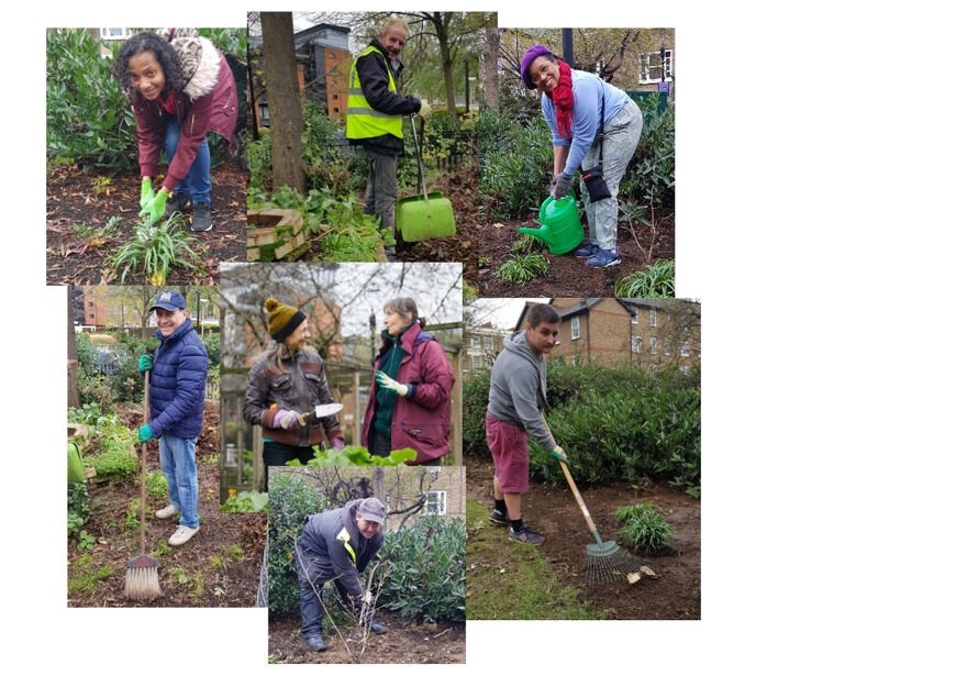 Volunteers at gentle gardening session